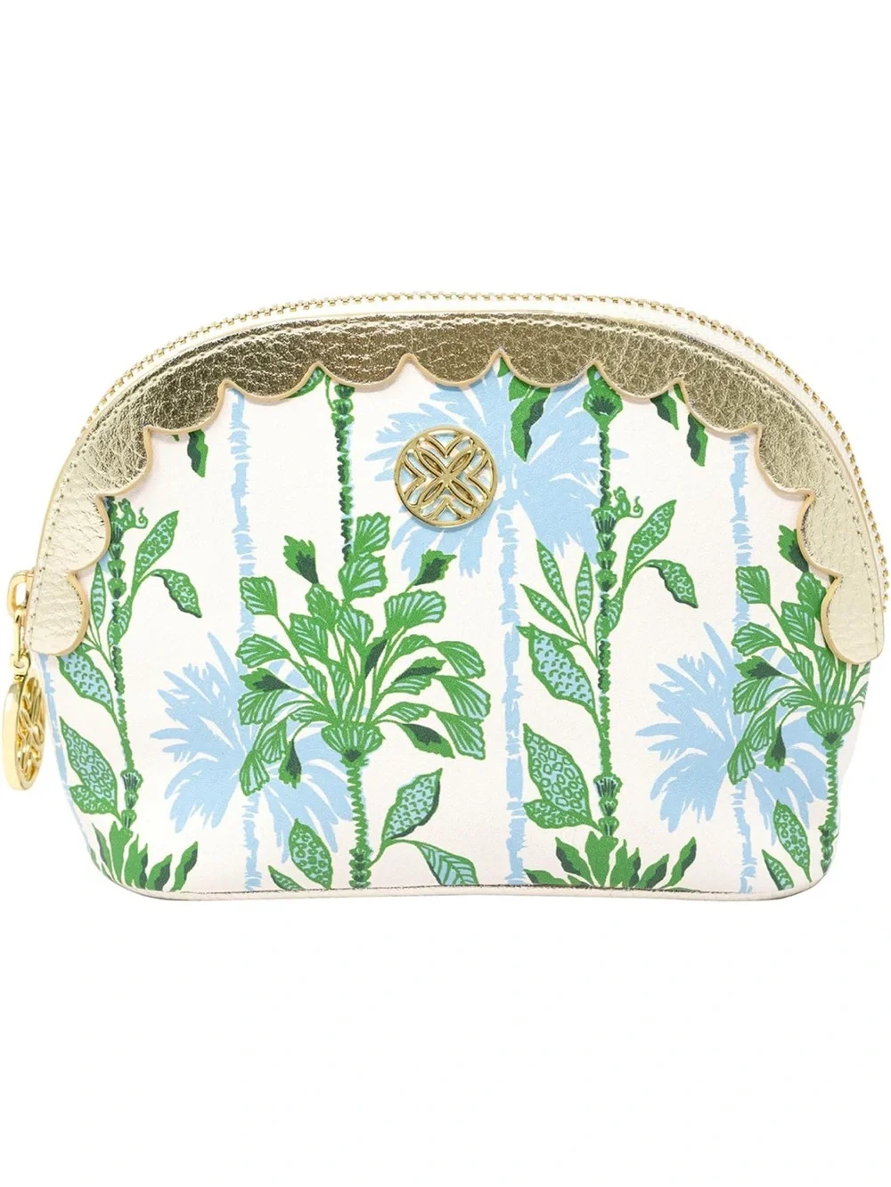 NEW Lilly Pulitzer Vegan Leather Scallop Edge Zipper Pouch Makeup Bag - Picture 1 of 7
